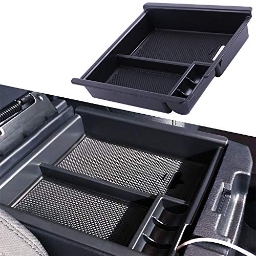 Product Cover JDMCAR Compatible with Tacoma 2016-2019 2020 Center Console Organizer Insert ABS Black Materials Tray, Armrest Box Secondary Storage