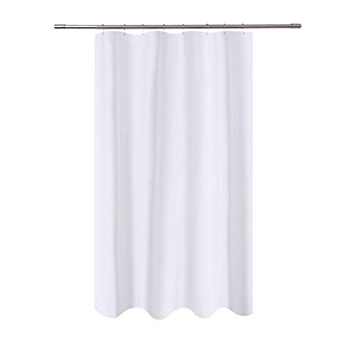Product Cover N&Y HOME Fabric Shower Curtain Liner 48 x 72 inches Bath Stall Size, Hotel Quality, Washable, Water Repellent, White Spa Bathroom Curtains with Grommets, 48x72