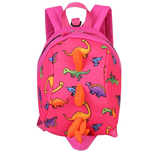 Product Cover ZLMBAGUS 3-6 Year Old Little Kids Toddler Backpack Dinosaur Shaped Shoulder Satchel Bag with Safety Leash Anti-lost Daypack Purse Pink