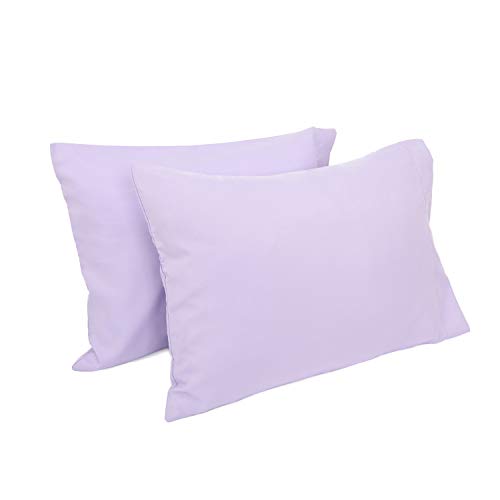 Product Cover TILLYOU Toddler Travel Pillowcases Set of 2, 14x20- Fits Pillows Sized 12x16, 13x18 or 14x19, 100% Silky Soft Microfiber, Envelope Closure Machine Washable Kids Pillow Cases, Lilac