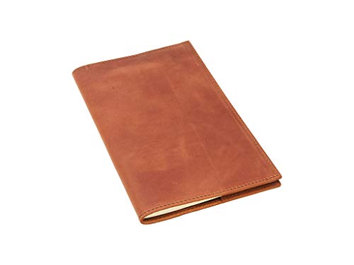 Product Cover Leather Notebook Cover for Moleskine Cahier 5 x 5.25 Refillable Bound Journal with Lined Paper Handmade in Chestnut Color