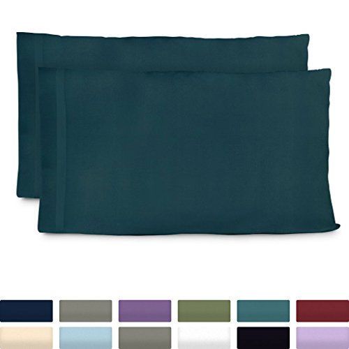 Product Cover Cosy House Collection Luxury Bamboo Standard Size Pillowcases - Dark Teal Pillowcase Set of 2 - Ultra Soft & Cool Hypoallergenic Natural Bamboo Blend Cover - Resists Stains, Wrinkles, Dust Mites