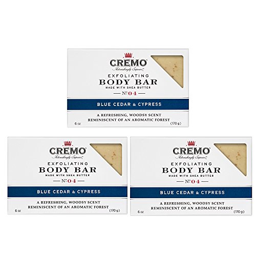 Product Cover Cremo Exfoliating Body Bar With Shea Butter, Blue Cedar & Cypress, 6 oz. (pack of 3)