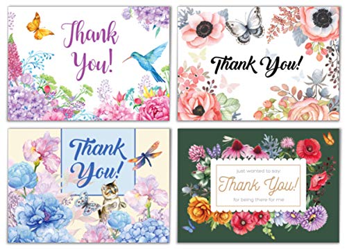 Product Cover Thank You Cards - 36 Blank Thank You Cards with Envelopes & Stickers - Excellent for Weddings, Bridal or Baby Showers, Business, Greeting. Floral Bulk Assortment in 6 Designs.