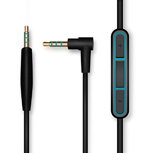 Product Cover Aleicx Bose QuietComfort QC25 SoundTrue Headphones Replacement Audio Cable Cord for Bose QC25 Quiet Comfort Headphone with Mic Volume Control for iOS Android System (Black with Mic)