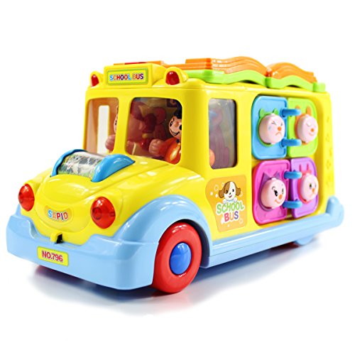 Product Cover fisca Intellectual Musical School Bus, Learning Educational Toys for Baby & Toddler, Electronic Car with Lights for 1 2 3 Year Old Boys and Girls