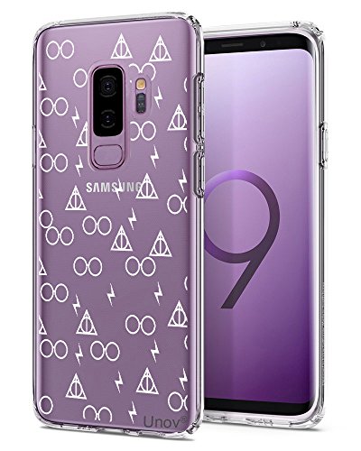 Product Cover Unov Case for Galaxy S9 Plus Clear with Design Soft TPU Shock Absorption Slim Embossed Pattern Protective Back Cover (Death Hallows)