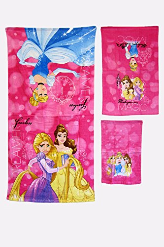 Product Cover S.L. Home Fashions 3 Pieces 100% Cotton Bath, Hand, and Fingertip Towel Sets (Princess)