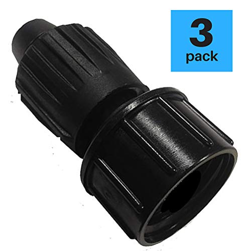 Product Cover Habitech 3-Pack 1/2 Inch Drip Irrigation Tubing to Faucet/Garden Hose Adapter - Reusable Connector Fittings for Most Rain Bird, Orbit, Dig, Toro 1/2 or 5/8 Tubing x 3/4