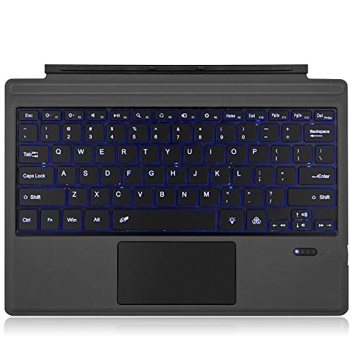 Product Cover Tomsenn Surface Pro 4 / Pro 3 / New Surface Pro 6 Type Cover, Ultra-Slim Wireless Bluetooth Keyboard with Touchpad, 7-Color LED Backlit and Built-in Lithium (LED Backlit)
