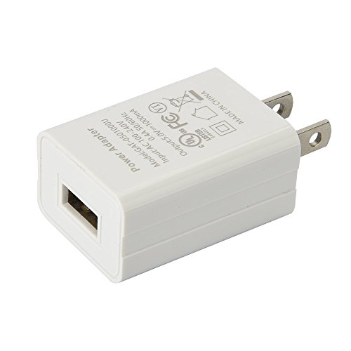 Product Cover US Plug USB Power Charger, 5V 1A Power Adapter, 5W OEM Charger for Amazon Kindle 3 4 5, Paperwhite 2 3, Power Adapter for Amazon Kindle Paperwhite (White, No Cable)