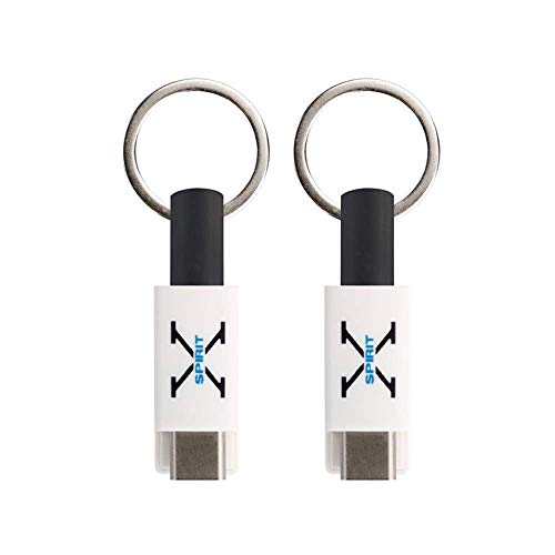 Product Cover X spirit [2 Pack] Keychain USB C Cable, Short Small Portable Type C Charger Cord for Samsung S10(Plus)/S9(Plus)/S8(Plus)/Note9/Note8/A9,Google Pixel 3XL/2XL,LG V30 (Black-2Pack)