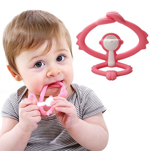 Product Cover Mombella Hugging Monkey Teether Toy | Perfect for Sore Gums | Attaches to Bottles and Cups | Easy Grasp | BPA, Phthalate, PVC, Latex Free | Microwave, Sterilizer and Freezer Safe | 3 Months