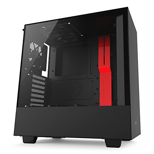 Product Cover NZXT H500i - Compact ATX Mid-Tower PC Gaming Case - RGB Lighting and Fan Control - CAM-Powered Smart Device - Enhanced Cable Management System - Water-Cooling Ready - Black/Red - 2018 Model