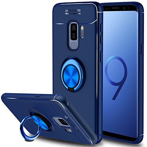 Product Cover Galaxy S9 Plus Case, Elegant Choise Hybrid Slim Durable Soft 360 Degree Rotating Ring Kickstand Protective Case with Magnetic Case Cover for Samsung Galaxy S9 Plus (Blue)