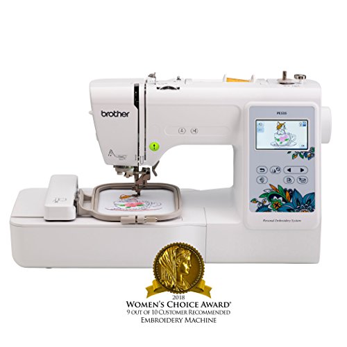 Product Cover Brother Embroidery Machine, PE535, 80 Built-In Designs, Large LCD Color Touchscreen Display, 25-Year Limited Warranty, white