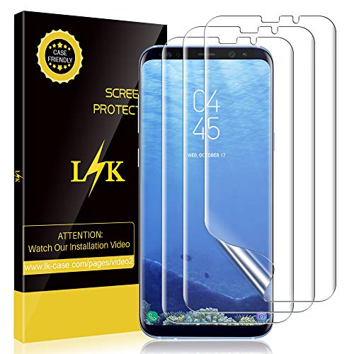 Product Cover LK [3 Pack] Screen Protector for Samsung Galaxy S8 [New Version] [Full Coverage] Bubble-Free HD Clear Flexible Film
