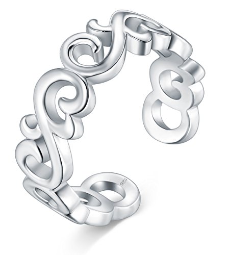 Product Cover BORUO 925 Sterting Silver Toe Ring, Celtic Knot Adjustable Band Ring
