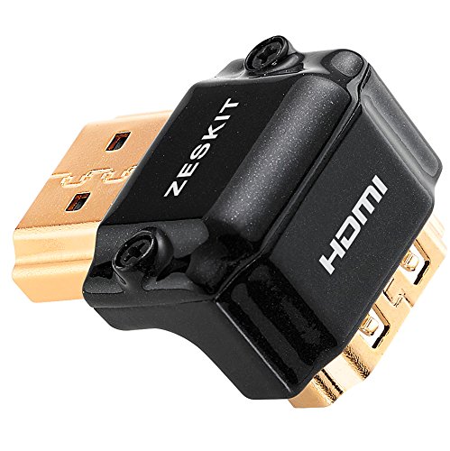 Product Cover Zeskit Zinc Alloy Full Shielding HDMI Right Angle Adapter, 24K Gold Plated Connectors (Side-90/W)