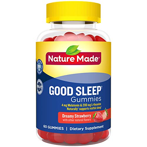 Product Cover Nature Made Good Sleep† Gummies, 4mg Melatonin + 200 mg L-theanine, 60 Count (Packaging May Vary)