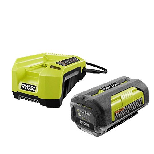 Product Cover Ryobi OP4026 40-Volt Lithium-ion Battery and OP400A 40 Volt Lithium-ion Charger (Renewed)