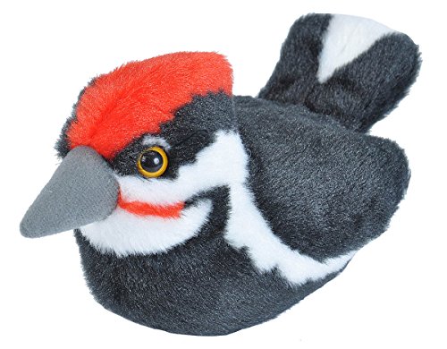 Product Cover Wild Republic Audubon Birds Pileated Woodpecker Plush with Authentic Bird Sound, Stuffed Animal, Bird Toys for Kids and Birders