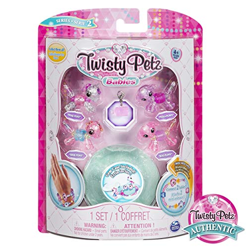 Product Cover Twisty Petz, Series 2 Babies 4-Pack, Ponies and Puppies Collectible Bracelet and Case (Teal) for Kids