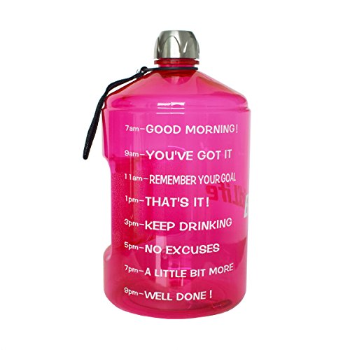 Product Cover BuildLife 1 Gallon Clear BPA-Free Water Bottle(1 Gallon-Pink, 1 Gallon)