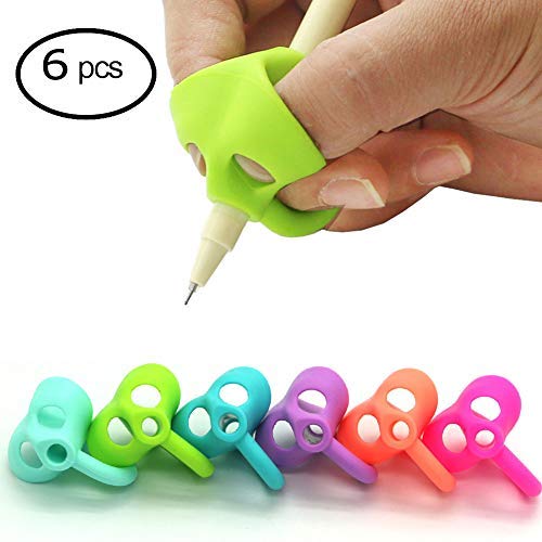 Product Cover Pencil Grips,YuBoBo Finger Grip 2018 Generation New Mechanical Elephant Shape For Kids Preschoolers Children Adults Special Needs Left or Right Hand (6PCS)