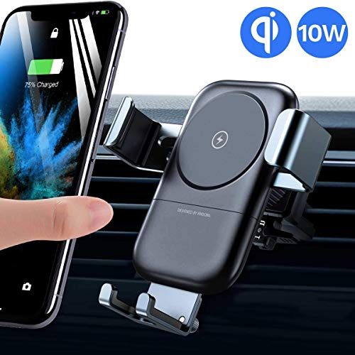 Product Cover Andobil Wireless Car Charger Mount, Auto-Clamping Gravity Sensor Cell Phone Holder, 10W /7.5W Power Qi Fast Charging Air Vent Car Phone Mount Compatible iPhone 11 Pro Max XR Xs X 8, S10 S9 Note 10 9