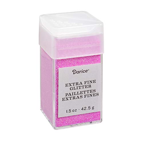Product Cover Bubblegum Extra Fine Glitter 1.5 Ounces Canister w/Pour or Shake Lid- Pink