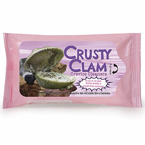 Product Cover Gears Out Crusty Clam Crevice Cleaners - Antibacterial Wet Wipes - Discreet Travel Size - Bachelorette Party Favors Over-The-Hill Funny Female Gifts Stocking Stuffers for Women White Elephant