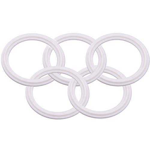 Product Cover DERNORD Teflon (PTFE) Tri-Clamp Gasket O-Ring - 2 Inch Style Fits OD 64MM Sanitary Pipe Weld Ferrule (Pack of 5)