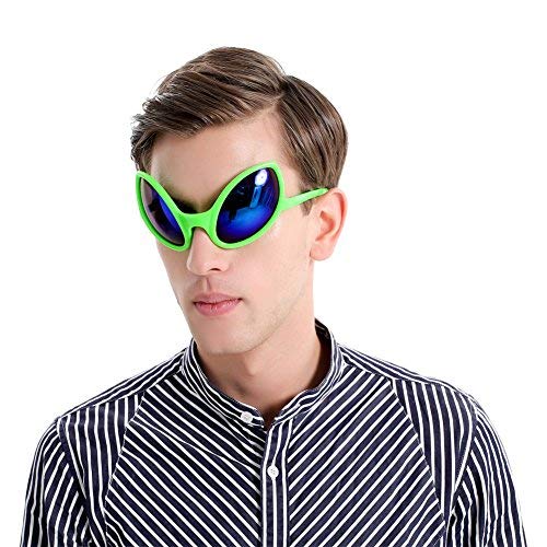 Product Cover Ocean Line Funny Alien Costume Mask Novelty Glasses Halloween Party Photobooth Props Favors Accessories Supplies Decoration (Green)