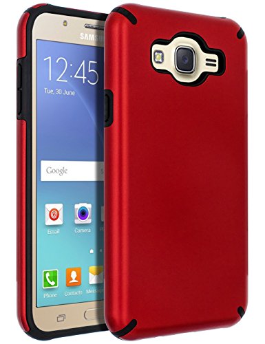 Product Cover SENON Galaxy J7 (2015) Case,Galaxy J7 Case, Slim-fit Shockproof Anti-Scratch Anti-Fingerprint Protective Case Cover for Samsung Galaxy J7 Neo J700,Red