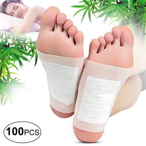 Product Cover Foot Pads - (100pcs) Natural Cleansing Foot Pads for Foot Care, Sleeping & Anti-Stress Relief, No Stress Package - 100 Packs