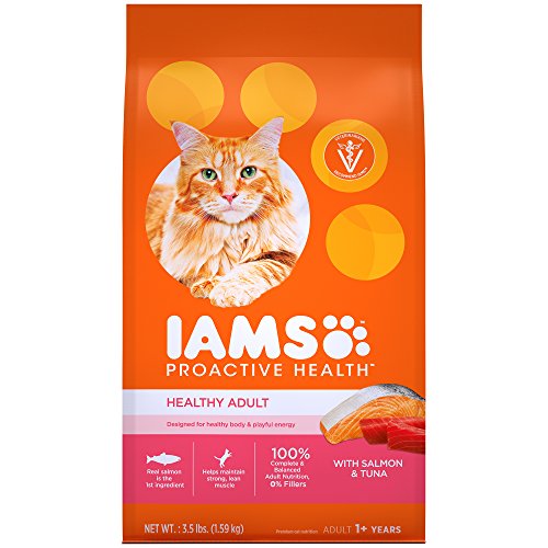 Product Cover Iams Proactive Health Healthy Adult Dry Cat Food With Salmon And Tuna, 3.5 Lb. Bag