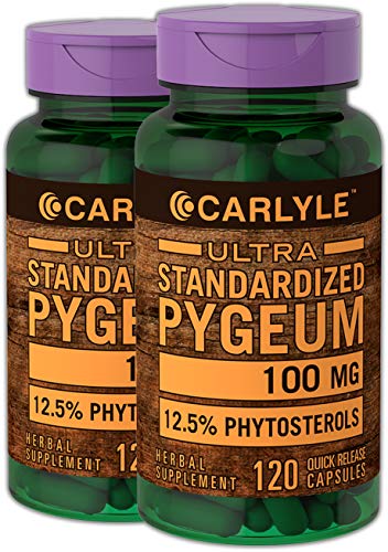 Product Cover Carlyle Pygeum Standardized 100 mg 240 Capsules | Non-GMO & Gluten Free | Prostate Support, Urinary Tract Health | Pygeum Africanum Bark Extract Supplement
