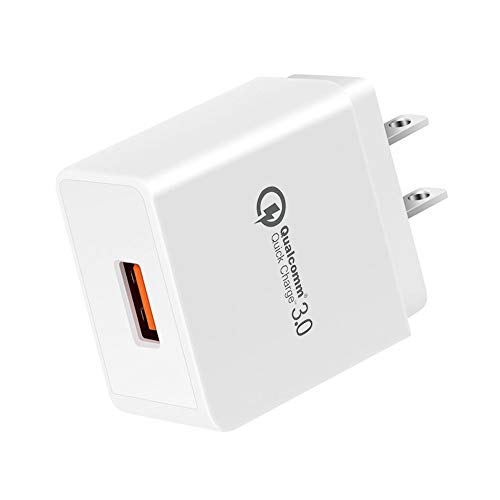 Product Cover Quick Charge 3.0, 18W USB Wall Charger QC 3.0 Adapter 3Amp Fast Charger Compatible Samsung Galaxy S10 S10e S9 S8 Note 10 5G 9 8 A20 A30 A40 A50 A60, iPhone 11 Pro X XR XS Max 8 Plus, Pixel 4 3 3A XL