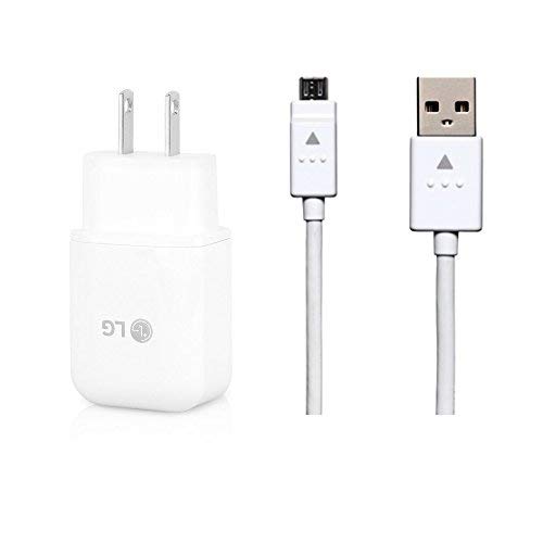 Product Cover Genuine Lg Quick Wall Charger + Micro USB Cable for Lg G3 / G4 / Stylo 3 / V10 / K10 / Tribute/X Style Bulk Packaging