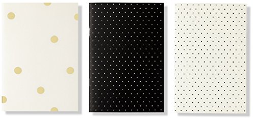 Product Cover Kate Spade New York Triple Notebook Set with 80 Lined Pages Per Book, Black Dot