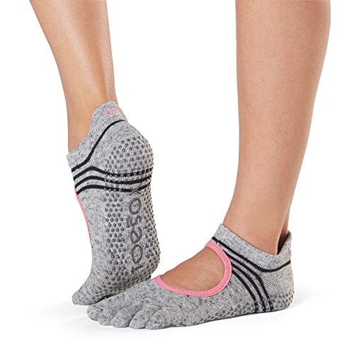 Product Cover Toesox Women's Bellarina Full Toe Grip Non-Slip for Ballet, Yoga, Pilates, Barre Toe Socks