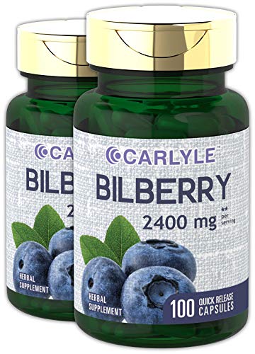 Product Cover Bilberry Fruit Extract 2400mg | 200 Capsules | Non-GMO, Gluten Free Supplement | by Carlyle
