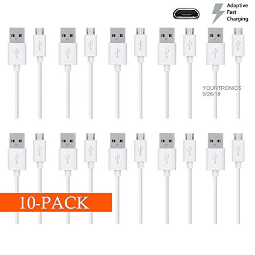 Product Cover Pack of 10 Quick Charge Micro USB Cable Rapid Charging Sync Cord Fast Charger for Samsung Galaxy S7 Edge S6 S4 J8 J7 Prime Pro Note 5 4 2 LG V10 G4 G3 Stylo Stylus 2 3 Plus HTC One Bulk Wholesale 10x