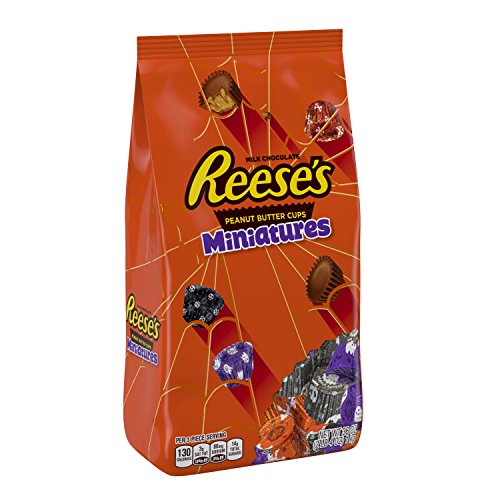 Product Cover REESE'S Halloween Candy, Chocolate Peanut Butter Cup Miniatures, Perfect for Halloween Decorations, 36 Ounce
