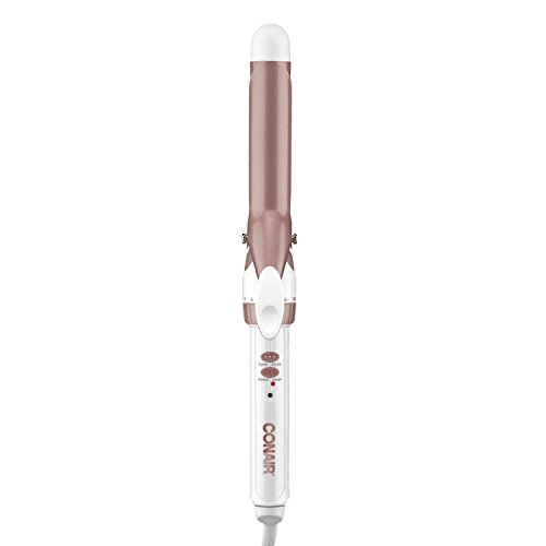 Product Cover Conair Double Ceramic Curling Iron; 1-inch Curling Iron; White/Rose Gold