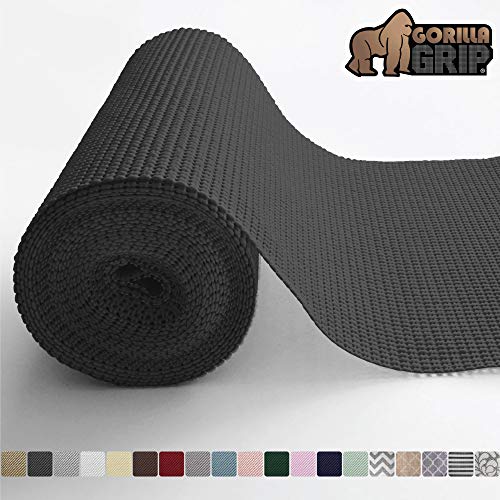 Product Cover Gorilla Grip Original Drawer and Shelf Liner, Non Adhesive Roll, 12 Inch x 20 FT, Durable and Strong, for Drawers, Shelves, Cabinets, Storage, Kitchen and Desks, Black