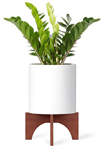 Product Cover Mkono Plant Stand Wood Mid Century Flower Pot Holder Home Decor 12 Inch (Planter Not Included)