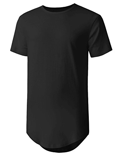 Product Cover Hat and Beyond Mens Basic Hipster T Shirts Hip Hop Soft Longline Tee