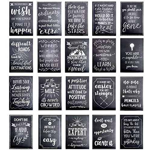 Product Cover Motivational Posters for Students - 20-Pack Inspirational Posters, Classroom Posters with Inspiring Quotes, Chalkboard Design, Perfect for School Classroom and Office Decoration, 13 x 19 Inches